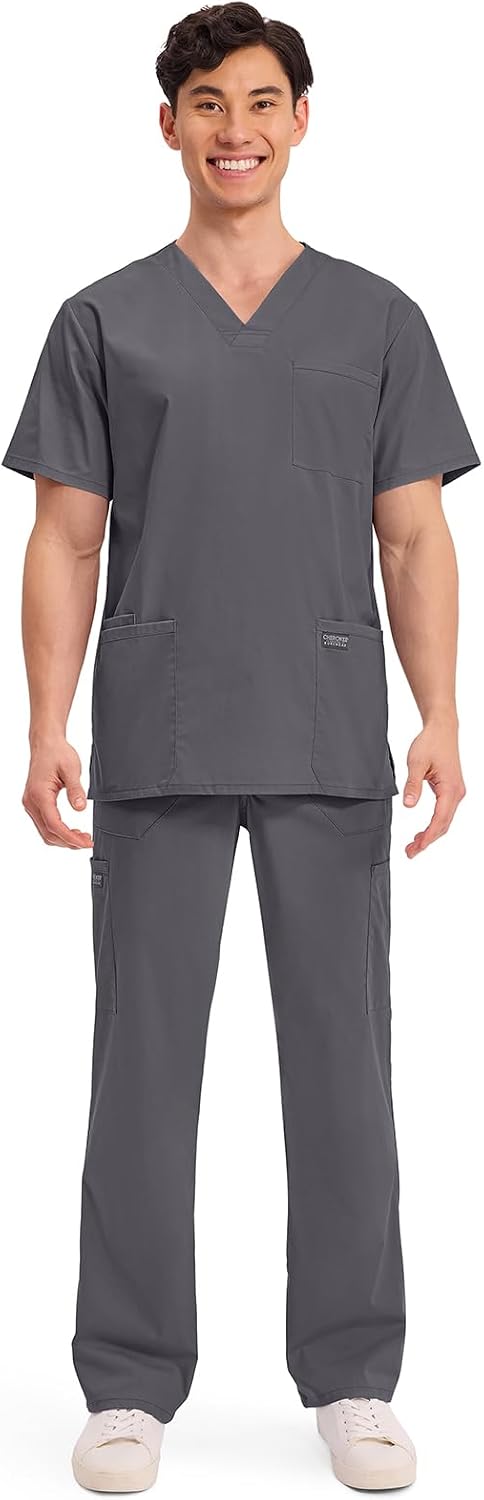 Cherokee WW Professionals Men's V-Neck Scrub Top 4 Pockets Medical Shirt