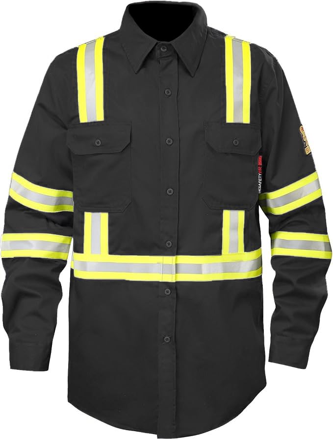 SKSAFETY FR Shirts for Men, 7 oz Flame Resistant Welding Work Shirt