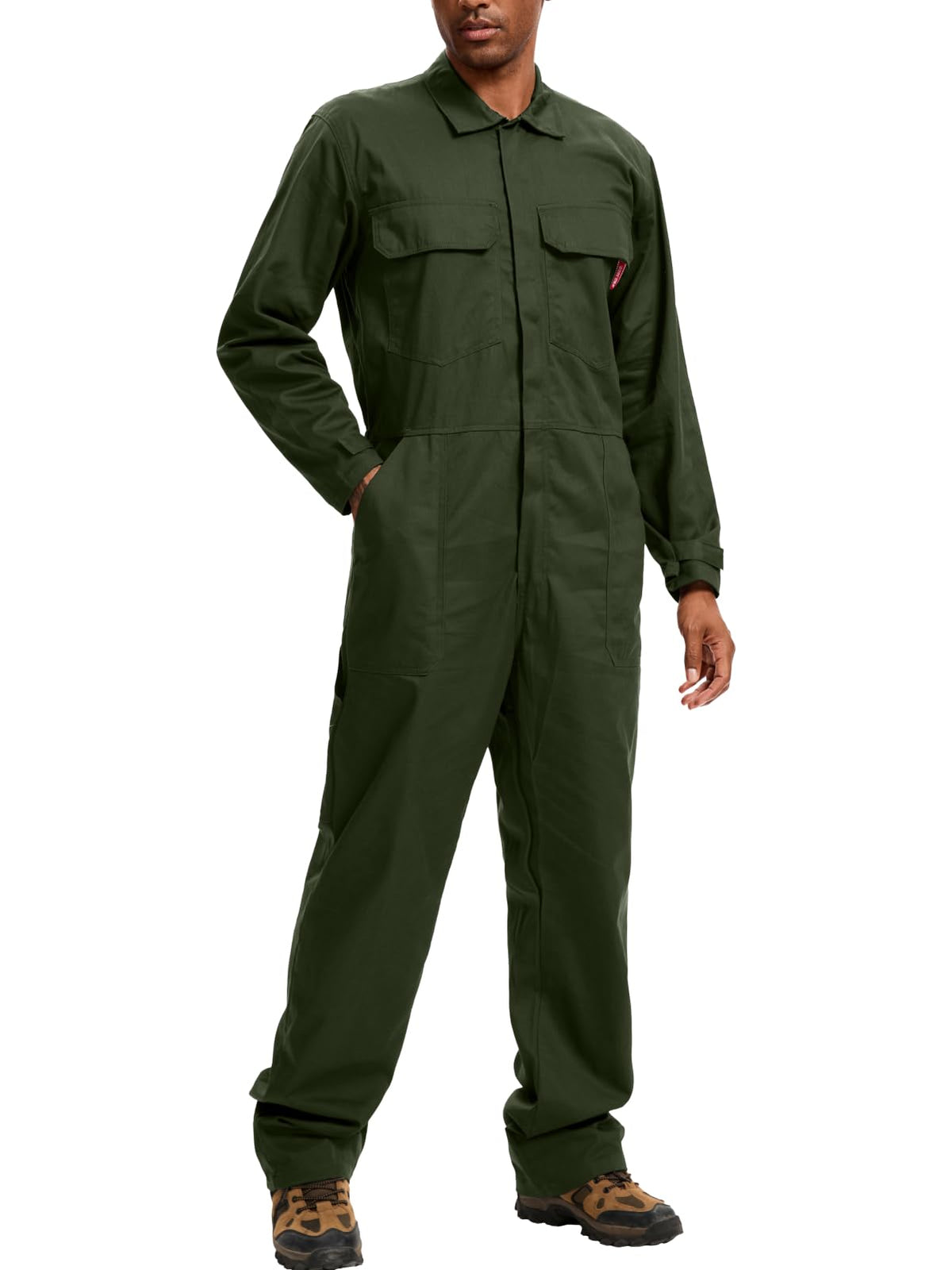 WORK IDEA Men's Coveralls Long Sleeve Workwear Jumpsuit Multi Pockets