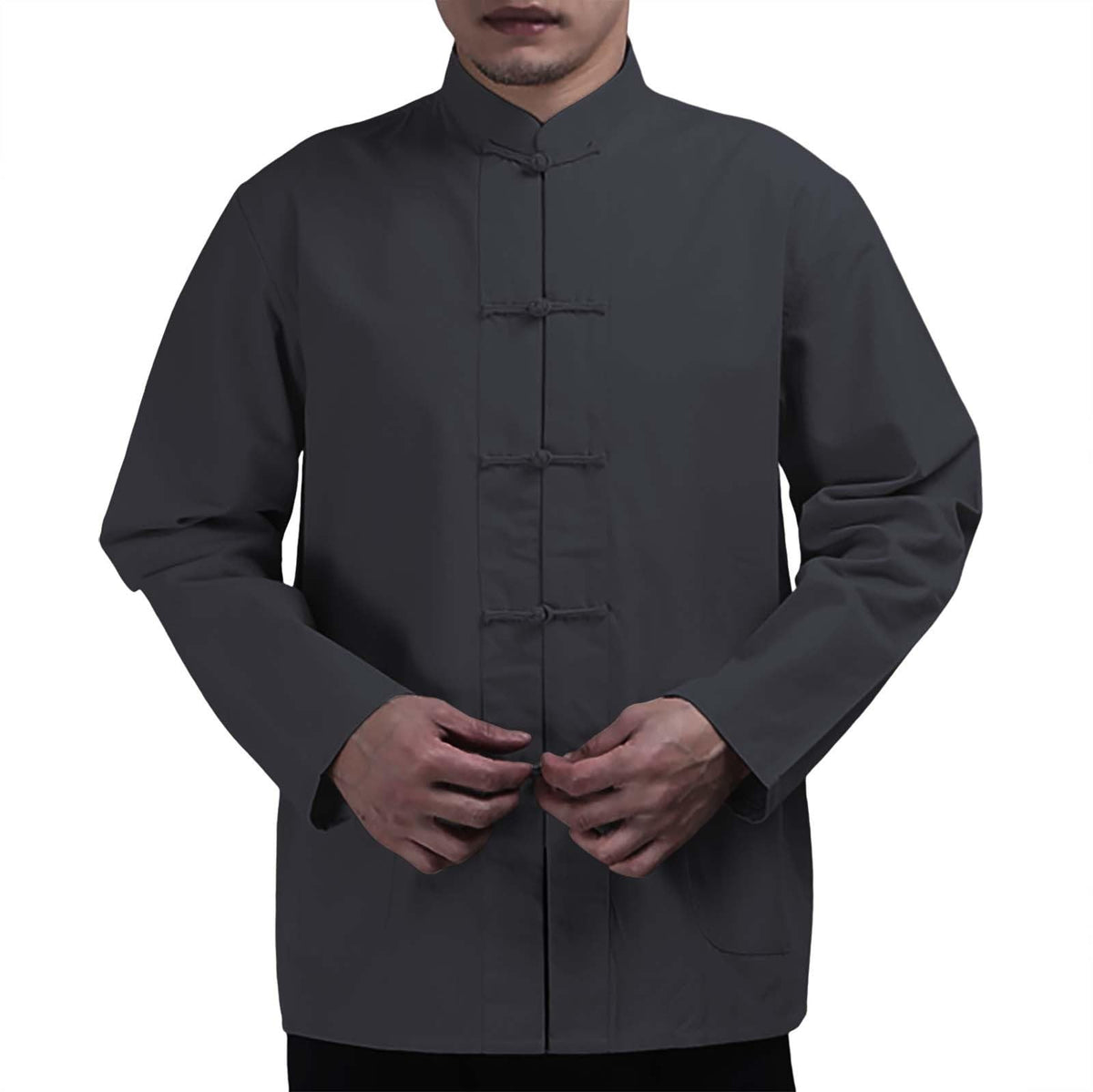 Men's Shirt Tang Suit Shirt Long Sleeve Traditional Kung Fu Uniform Chinese Frog Buttons Lightweight Jacket Summer