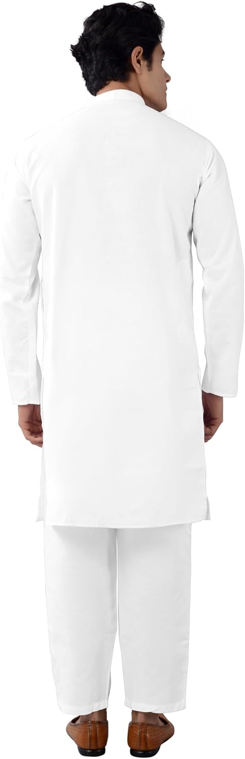 Chandrakala Men's Tunic Cotton Kurta Pajama Set Indian Casual Yoga Dress (MK101)