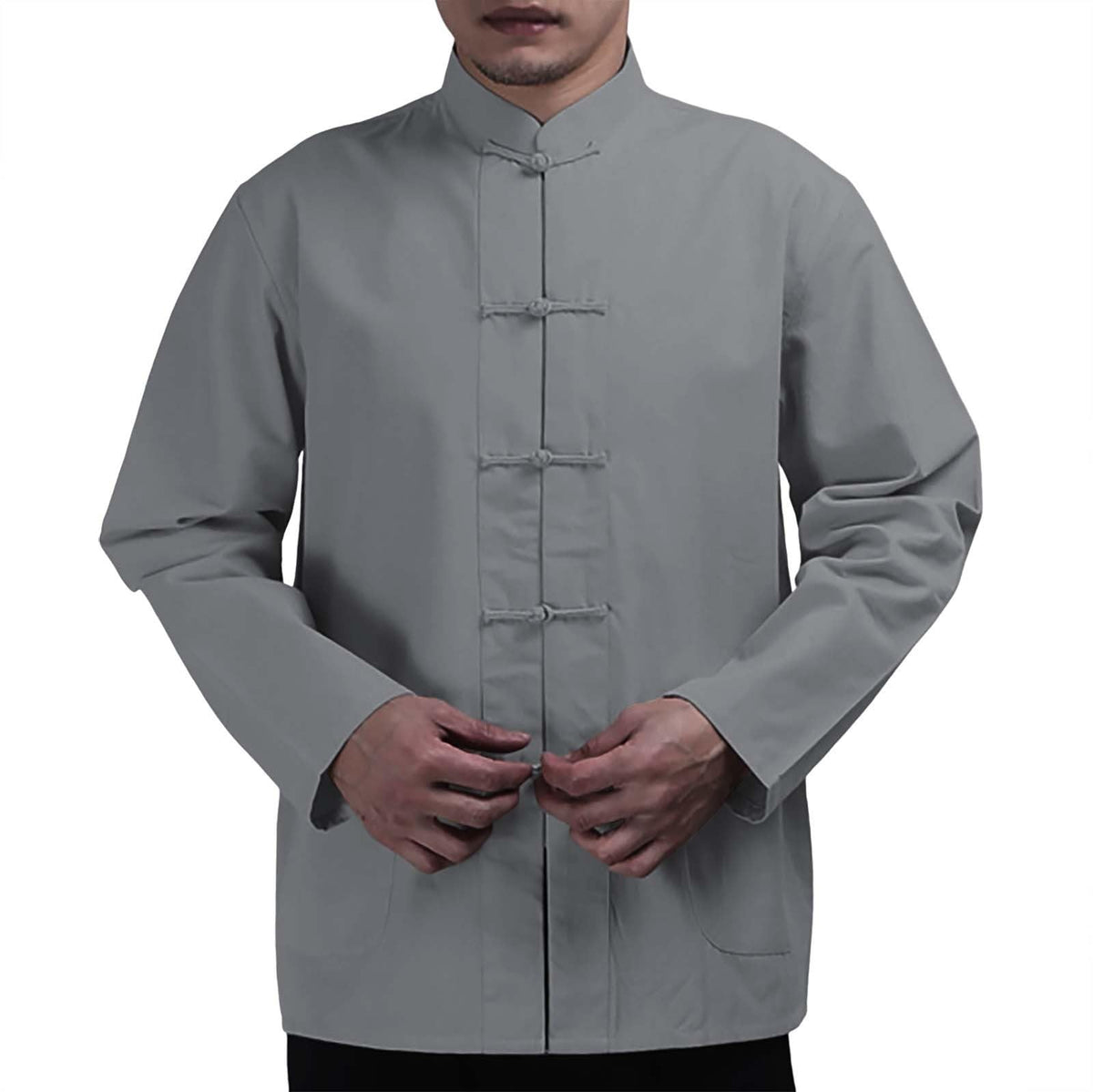 Men's Shirt Tang Suit Shirt Long Sleeve Traditional Kung Fu Uniform Chinese Frog Buttons Lightweight Jacket Summer
