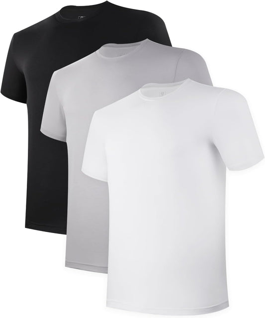 BAMBOO COOL Mens Undershirts Pack, Soft T Shirts for Men, Moisture Wicking