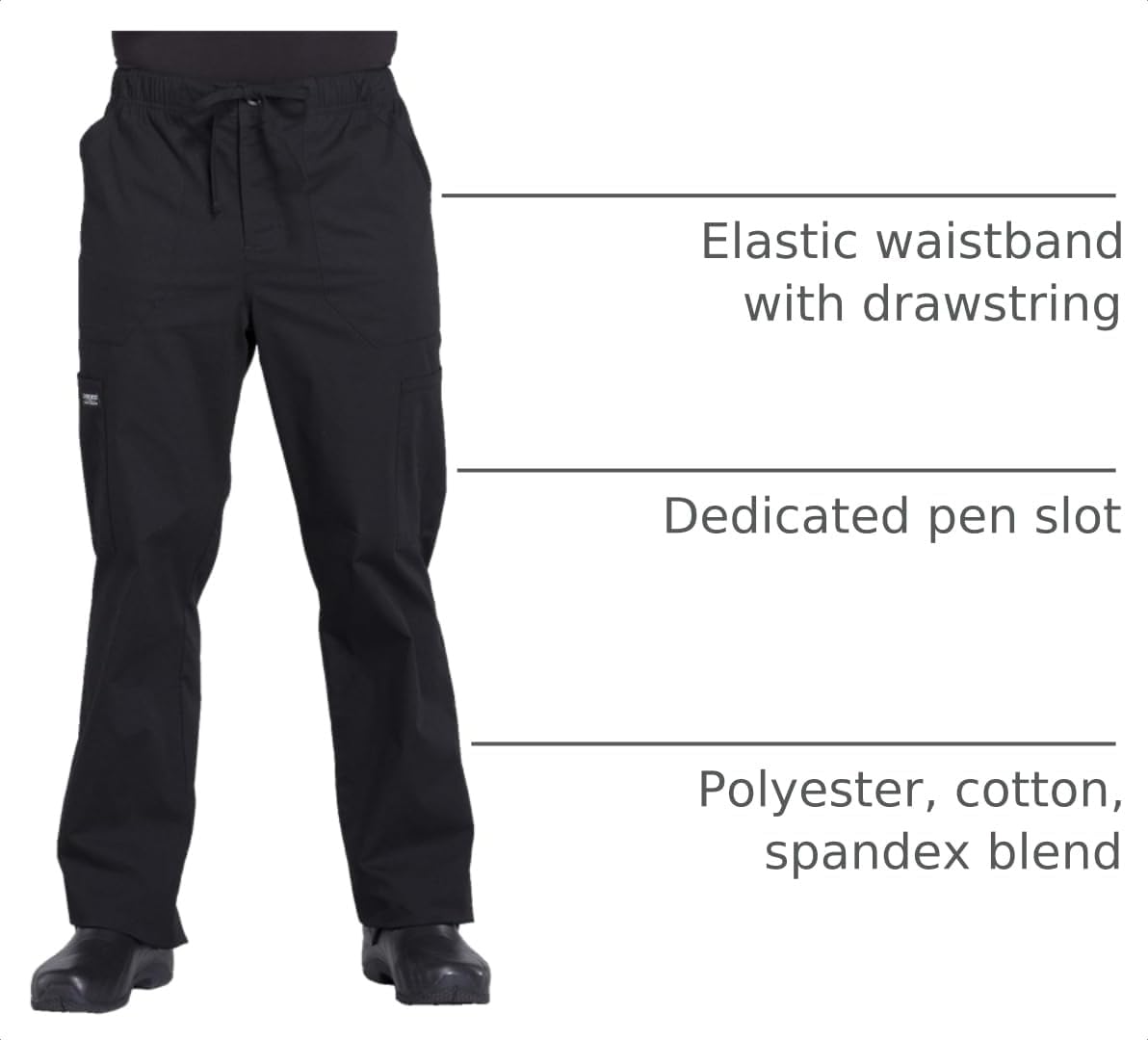 Cherokee WW Professionals Scrubs for Men Tapered Leg Cargo Scrub Pants