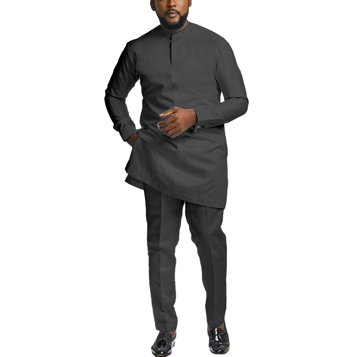 Men African Senator Suit, Dashiki Outfit Wedding Attire Clothes