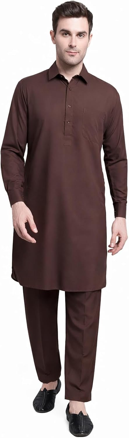Maple Clothing Punjabi Kurta Pajama Set Mens Pathani Cotton Indian Clothes Bollywood Outfit