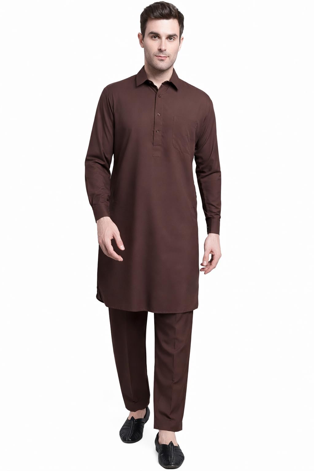 Maple Clothing Punjabi Kurta Pajama Set Mens Pathani Cotton Indian Clothes Bollywood Outfit