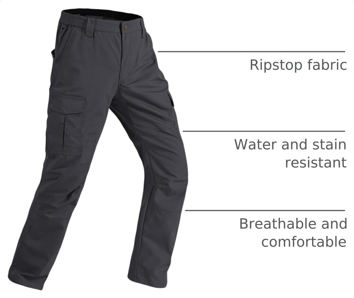 CNBQDD Mens Work Pants Ripstop Waterproof Cargo Pants for Men with 7 Pockets Tactical Hiking Pants