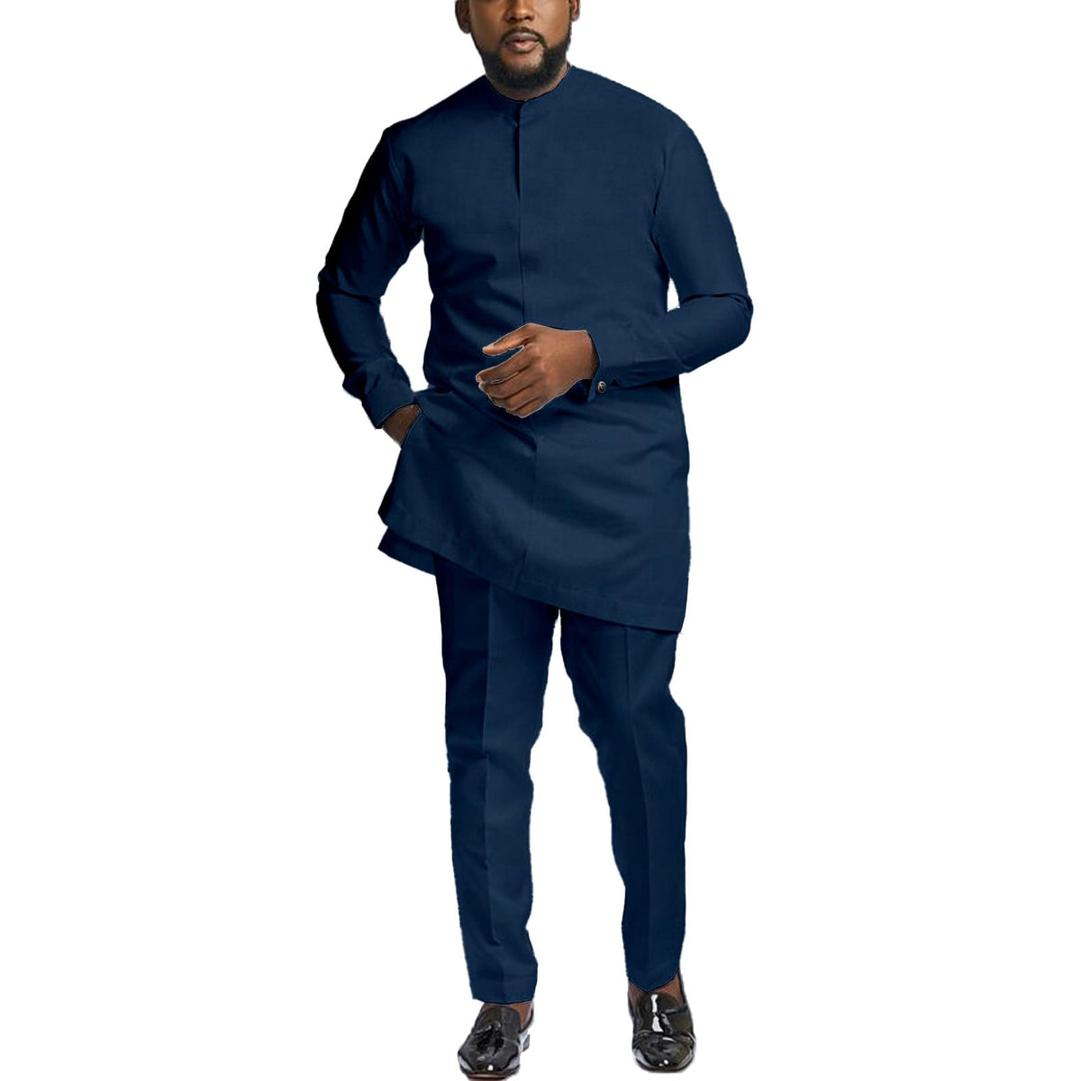 Men African Senator Suit, Dashiki Outfit Wedding Attire Clothes