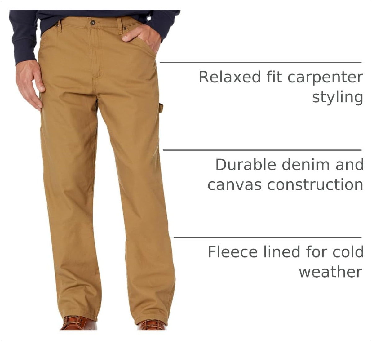 Wrangler Authentics Men's Fleece Lined Carpenter Pant