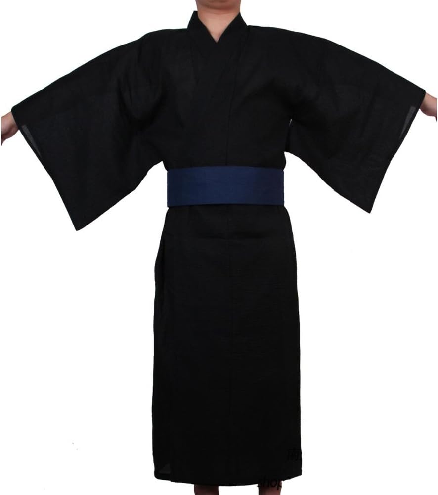 FANCY PUMPKIN Jinbei Men's Japanese Yukata Japanese Kimono Home Robe Pajamas Dressing Gown