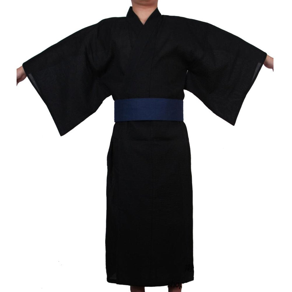 FANCY PUMPKIN Jinbei Men's Japanese Yukata Japanese Kimono Home Robe Pajamas Dressing Gown