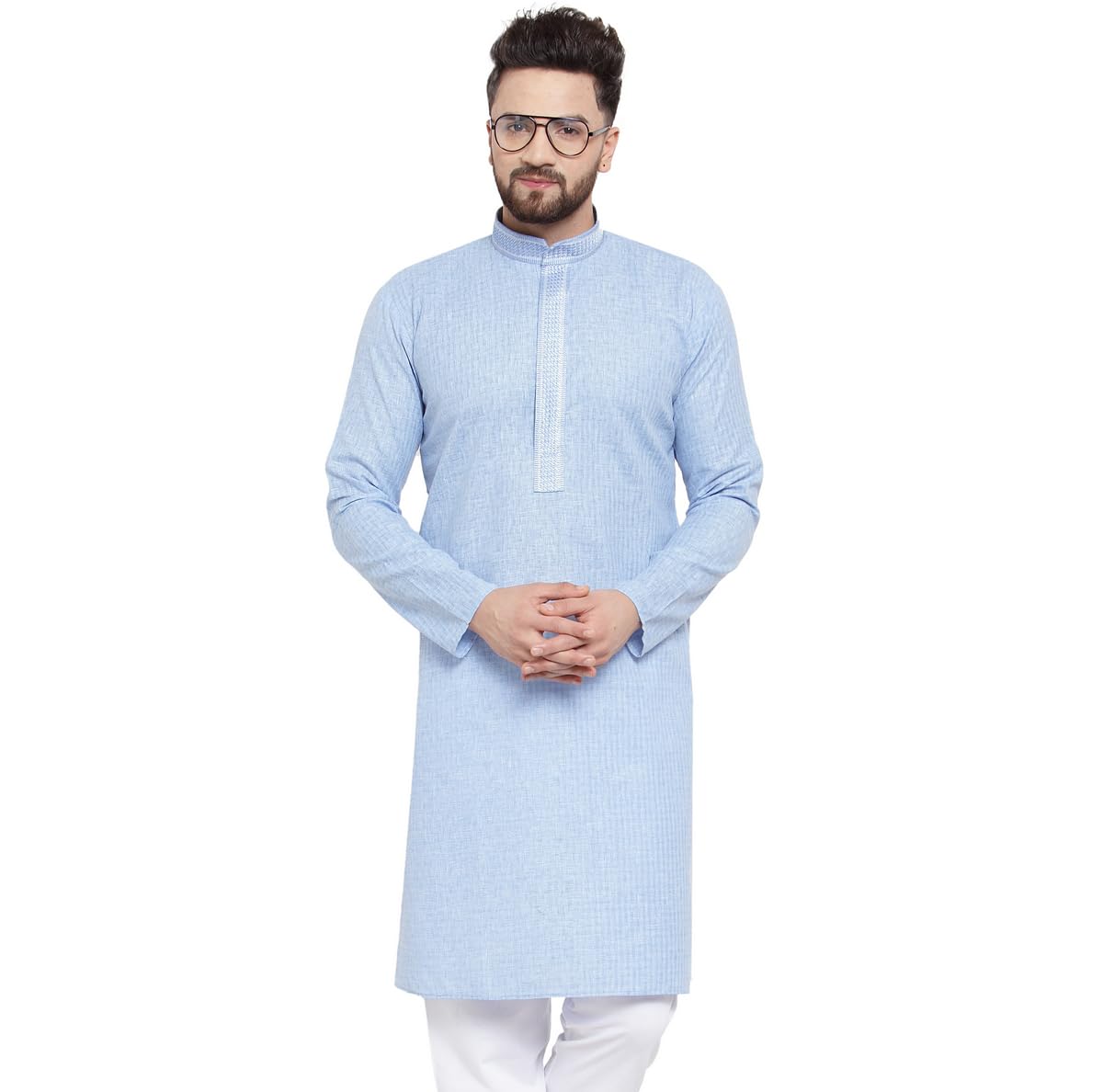 Maple Clothing Kurta Pajama Printed Cotton Indian Apparel for Men Bollywood Outfit