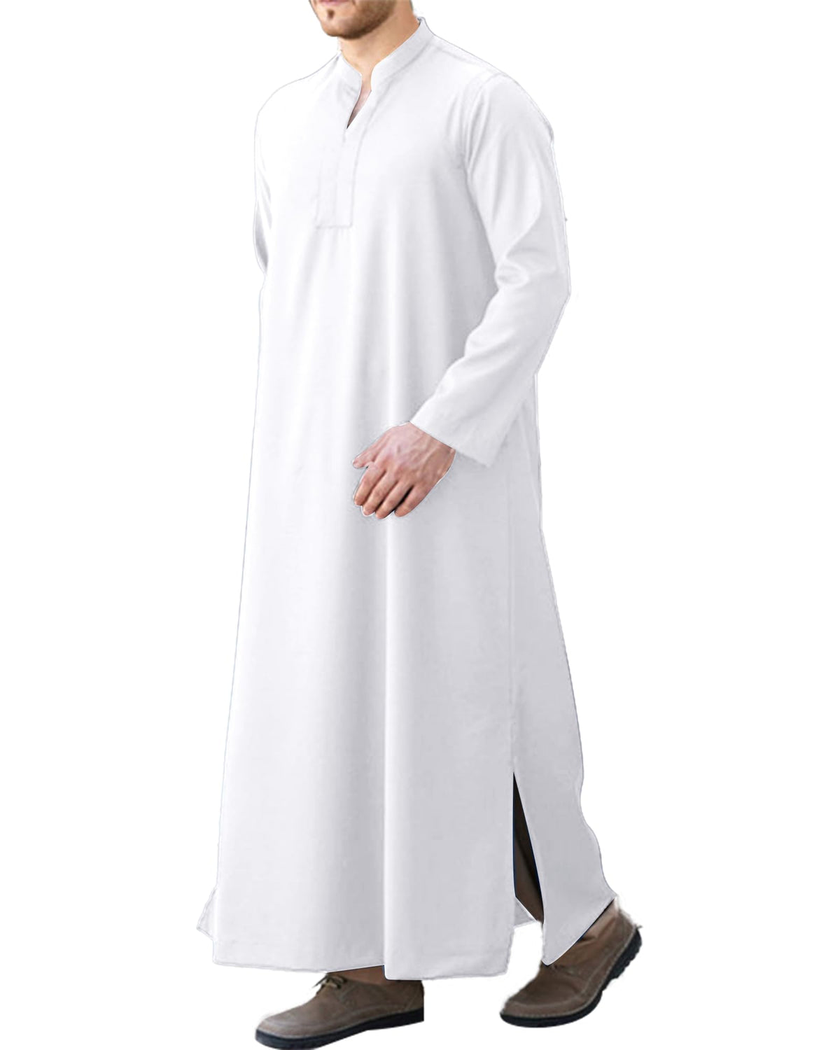 LVCBL Kaftan Thobe for Men Big And Tall Muslim Robe Mens Long Sleeve Caftan