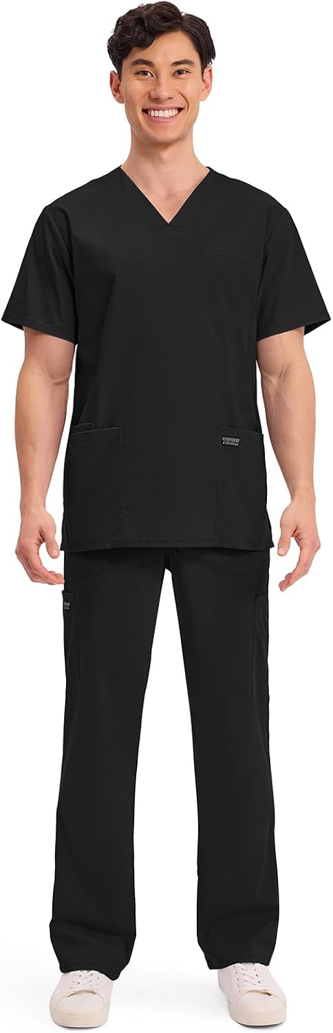 Cherokee WW Professionals Men's V-Neck Scrub Top 4 Pockets Medical Shirt