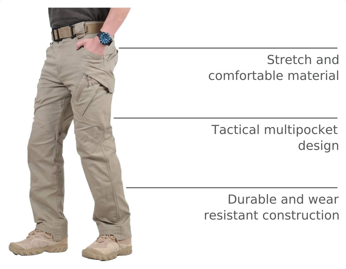 CARWORNIC Gear Men's Hiking Tactical Pants Lightweight Cotton Outdoor Military Combat Cargo Trousers