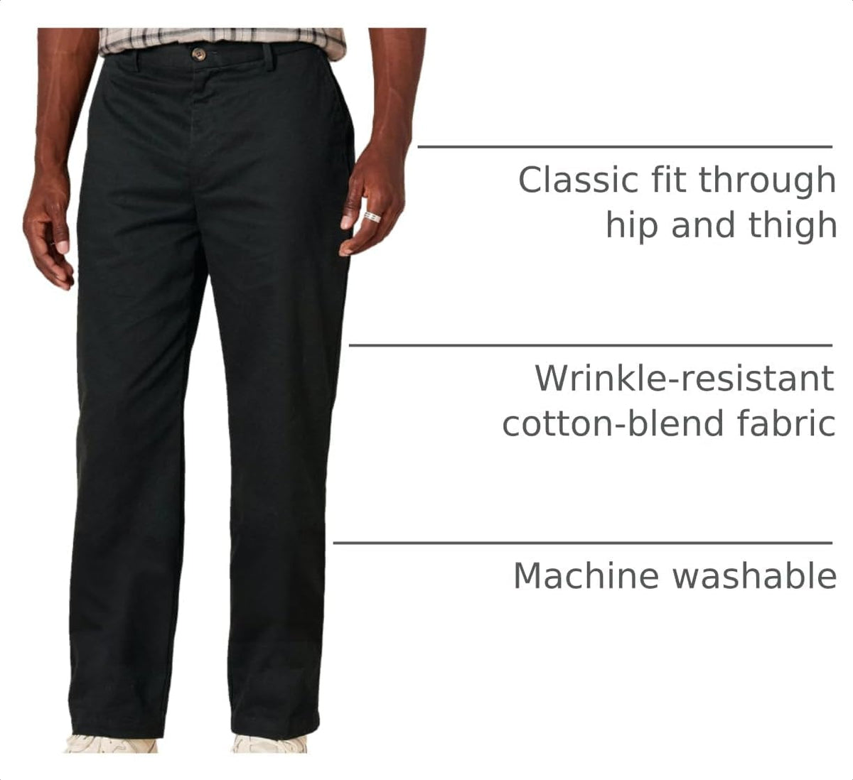 Amazon Essentials Men's Classic-Fit Wrinkle-Resistant Flat-Front Chino Pant (Available in Big & Tall)