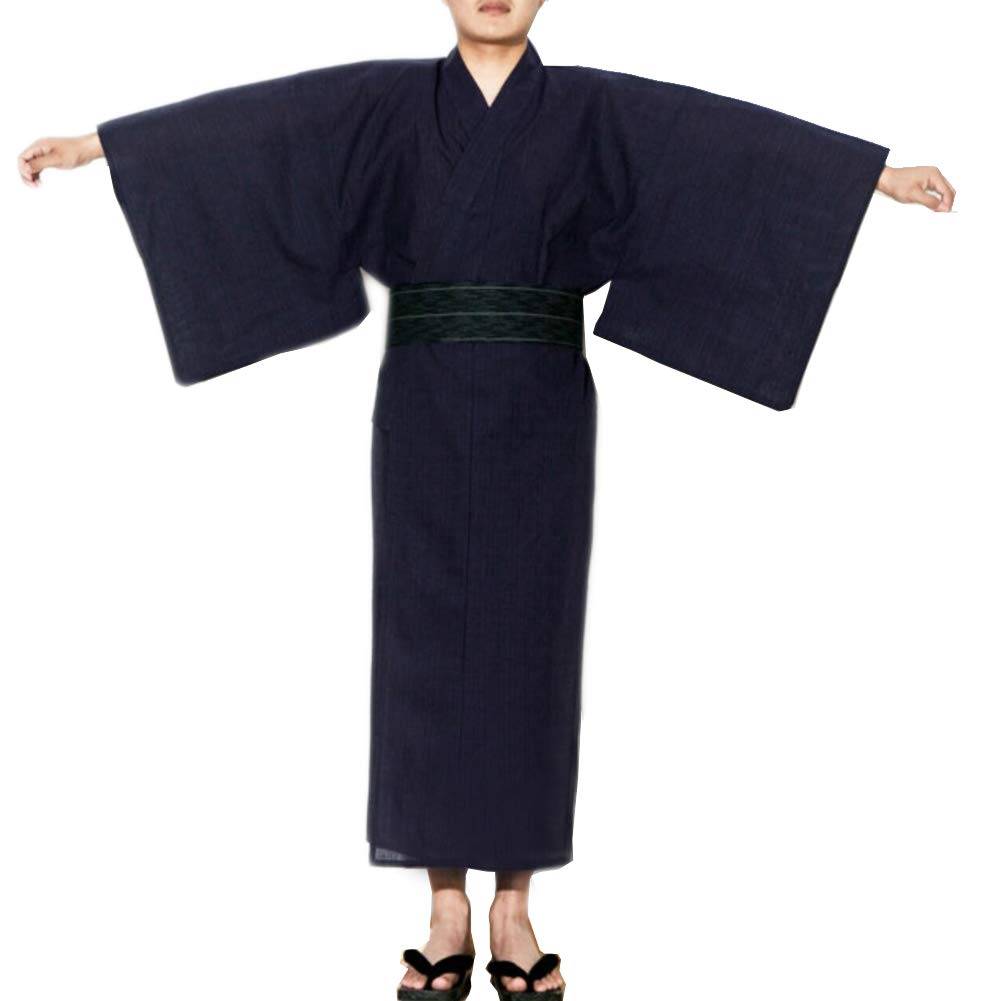 FANCY PUMPKIN Jinbei Men's Japanese Yukata Japanese Kimono Home Robe Pajamas Dressing Gown