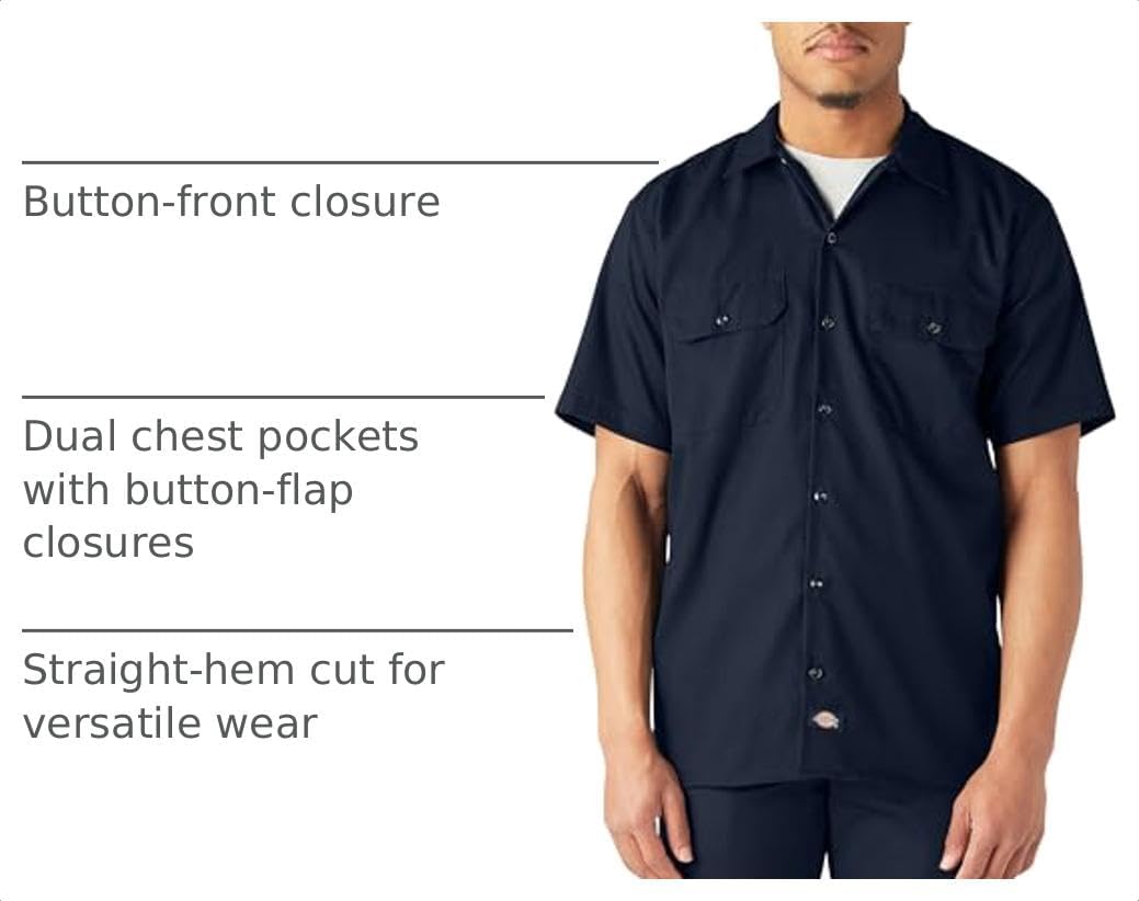 Dickies Men's Flex Relaxed Fit Short Sleeve Work Shirt