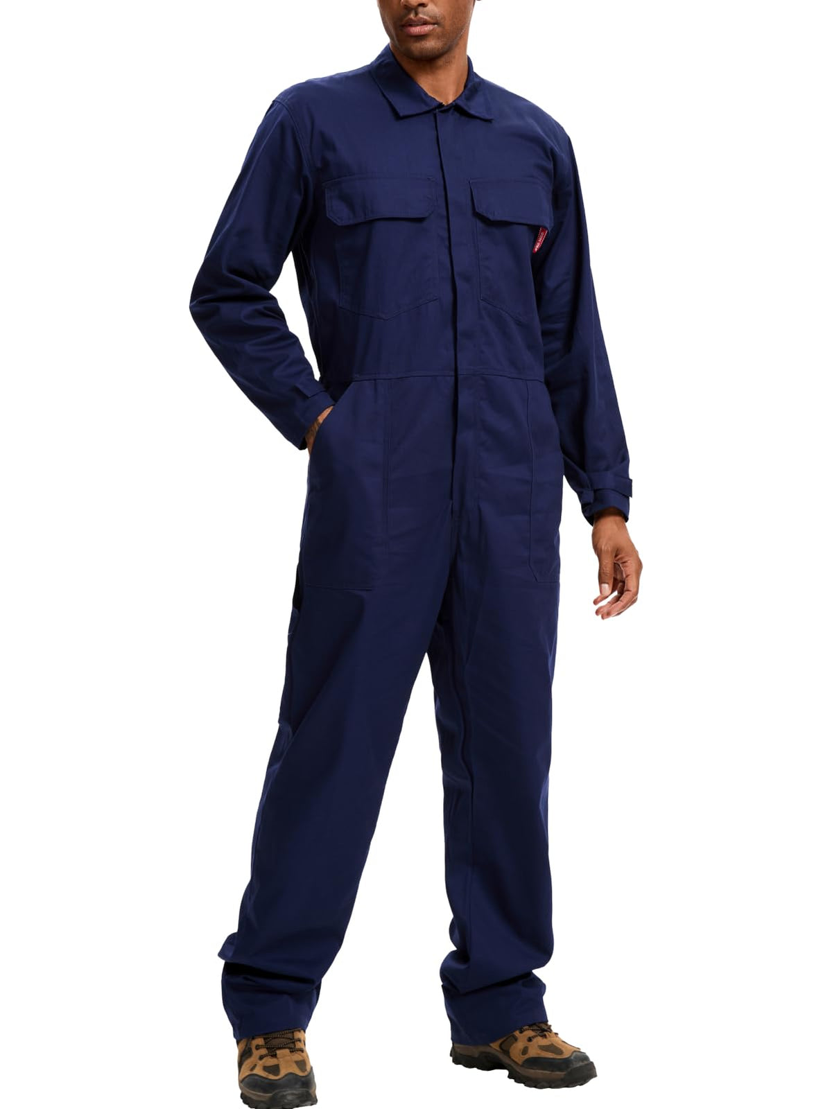 WORK IDEA Men's Coveralls Long Sleeve Workwear Jumpsuit Multi Pockets