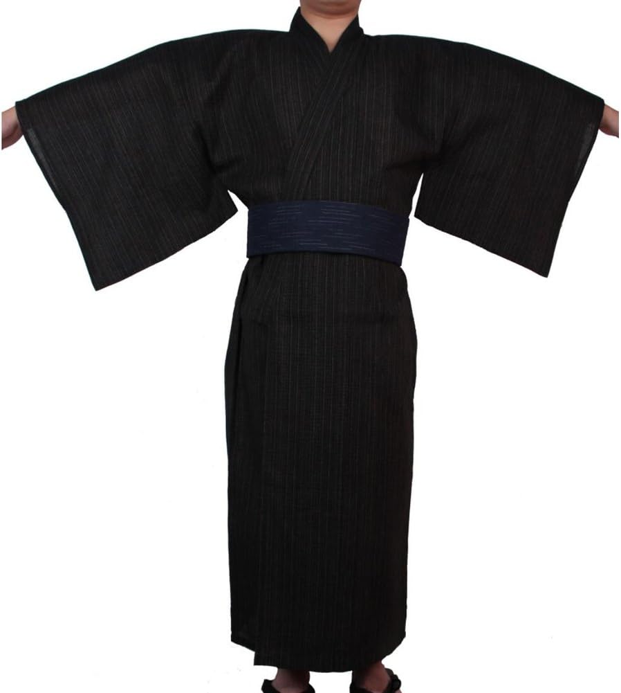 FANCY PUMPKIN Jinbei Men's Japanese Yukata Japanese Kimono Home Robe Pajamas Dressing Gown