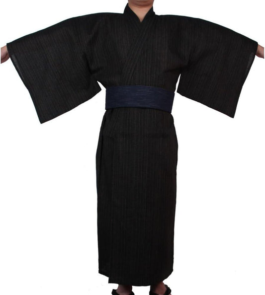 FANCY PUMPKIN Jinbei Men's Japanese Yukata Japanese Kimono Home Robe Pajamas Dressing Gown