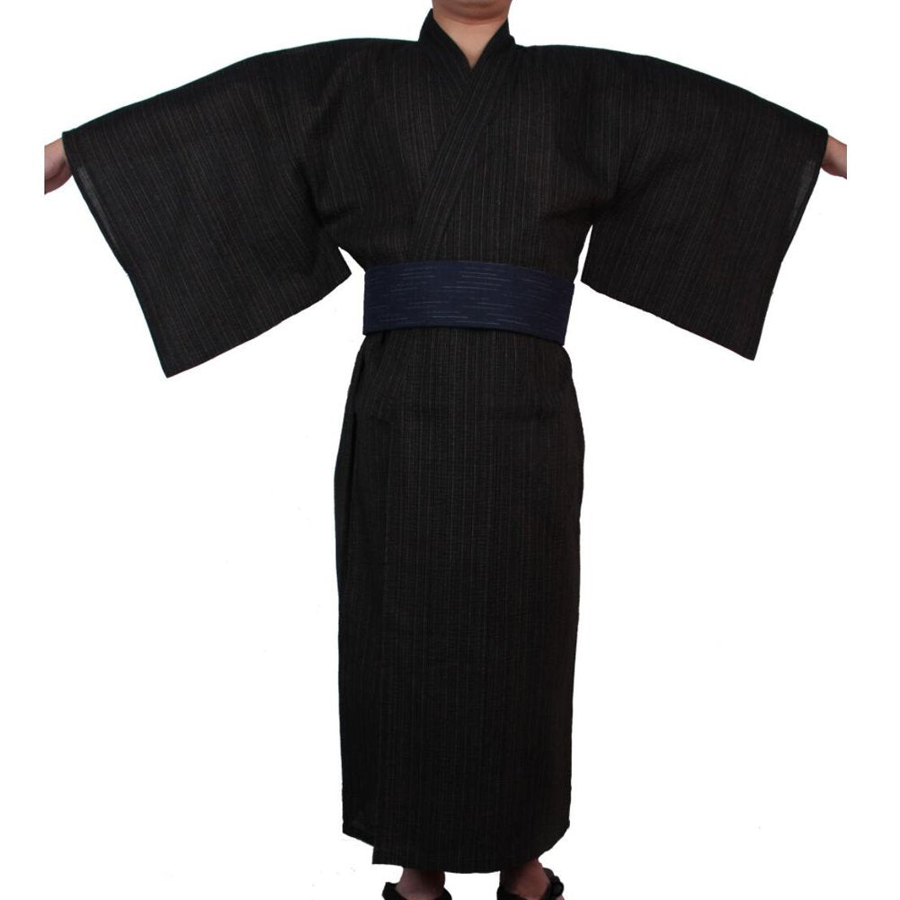 FANCY PUMPKIN Jinbei Men's Japanese Yukata Japanese Kimono Home Robe Pajamas Dressing Gown