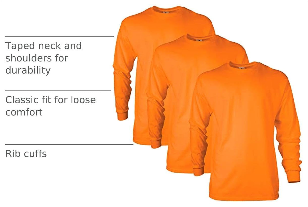 Gildan Adult Ultra Cotton Long Sleeve T-Shirt, Style G2400, Multipack