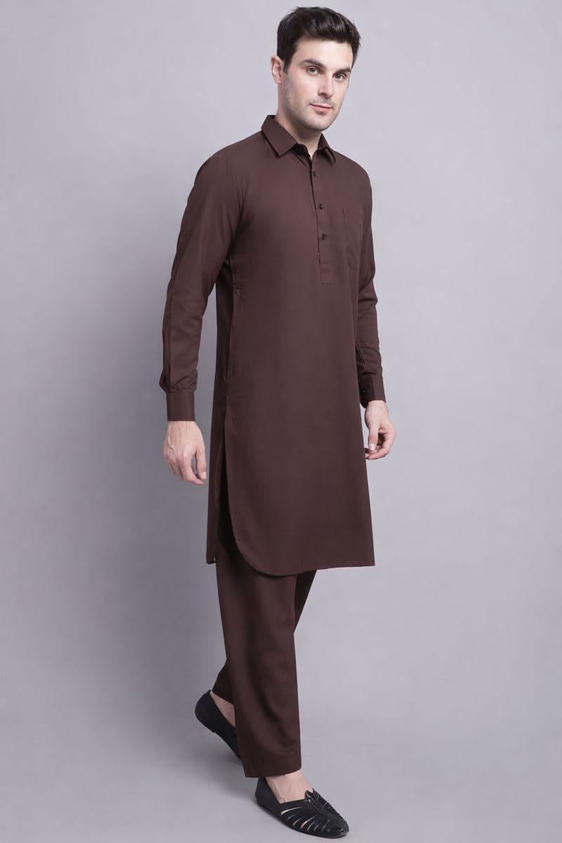 Maple Clothing Punjabi Kurta Pajama Set Mens Pathani Cotton Indian Clothes Bollywood Outfit