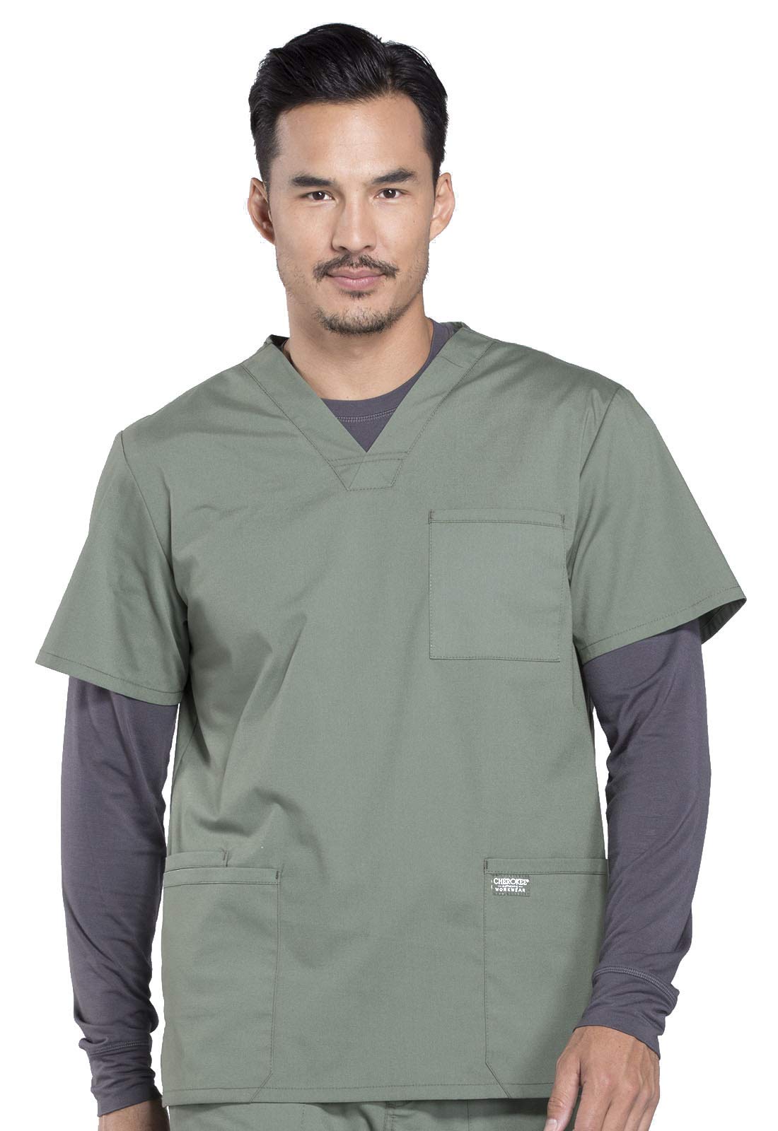 Cherokee WW Professionals Men's V-Neck Scrub Top 4 Pockets Medical Shirt
