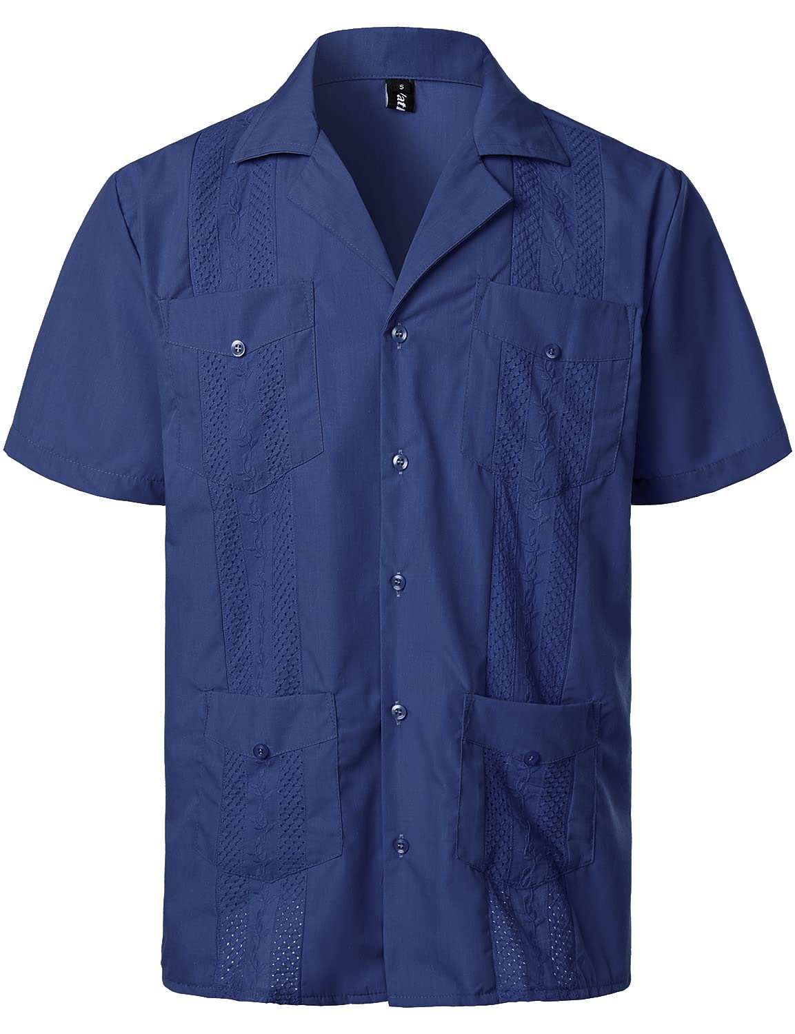 VATPAVE Mens Short Sleeve Button Down Cuban Guayabera Shirts