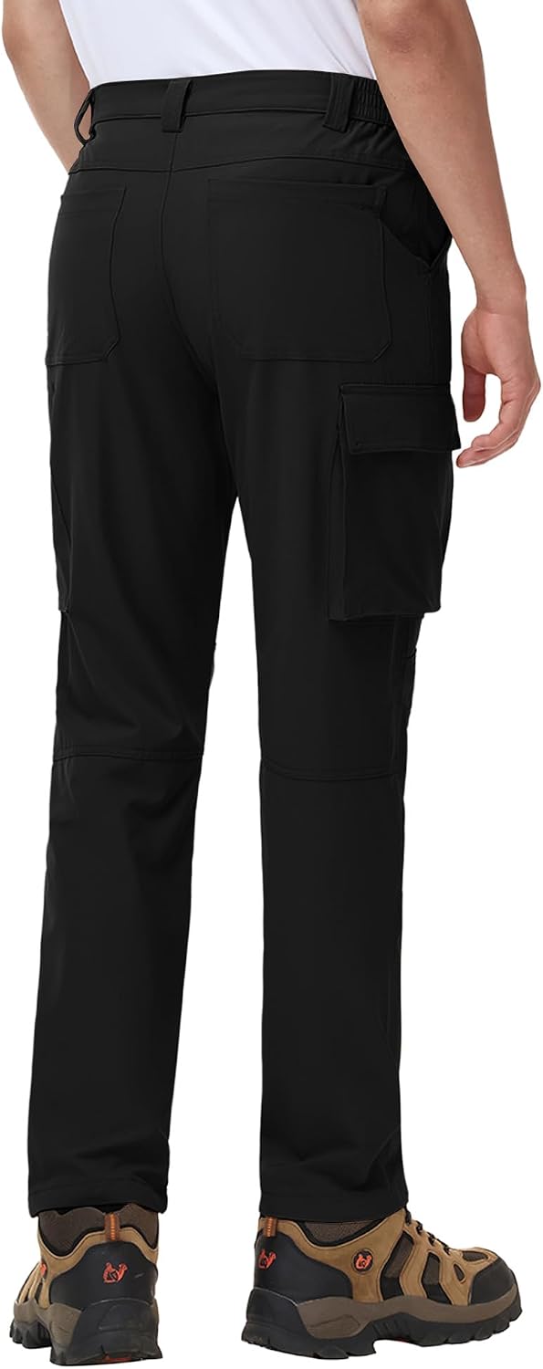 Mens Hiking Pants with 6 Pockets - Cargo Pants for Outdoor Work, Travel, Fishing, and Casual Wear