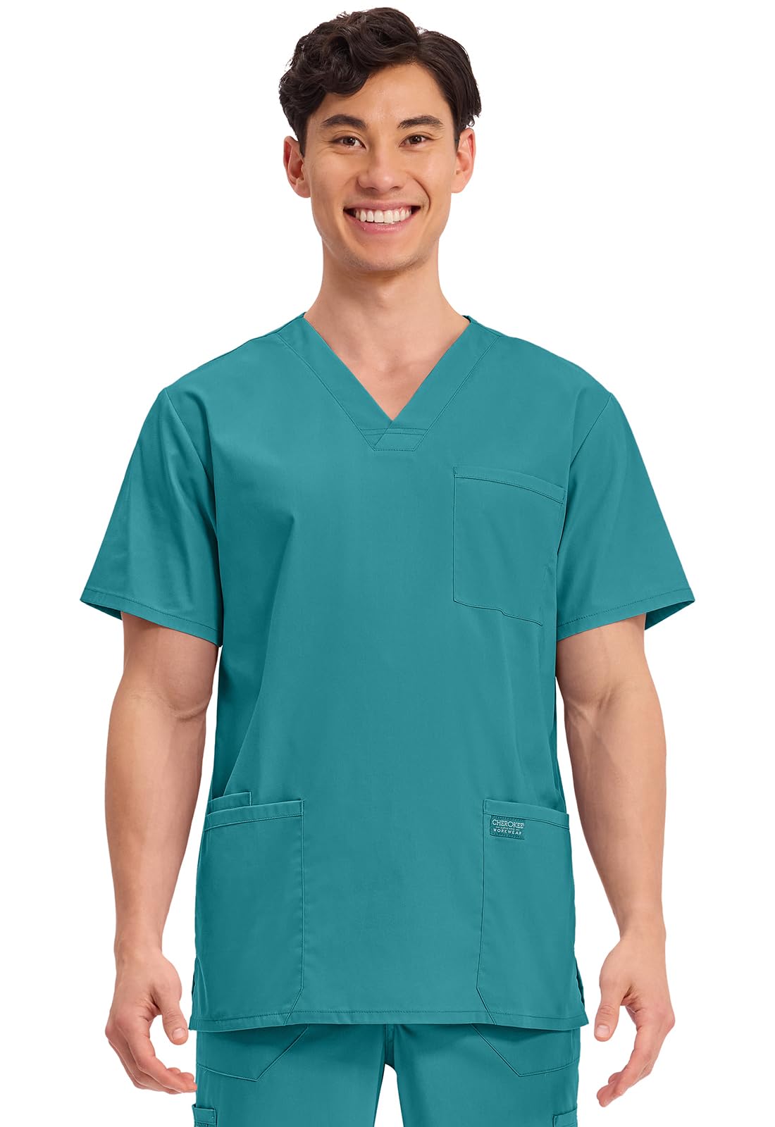 Cherokee WW Professionals Men's V-Neck Scrub Top 4 Pockets Medical Shirt