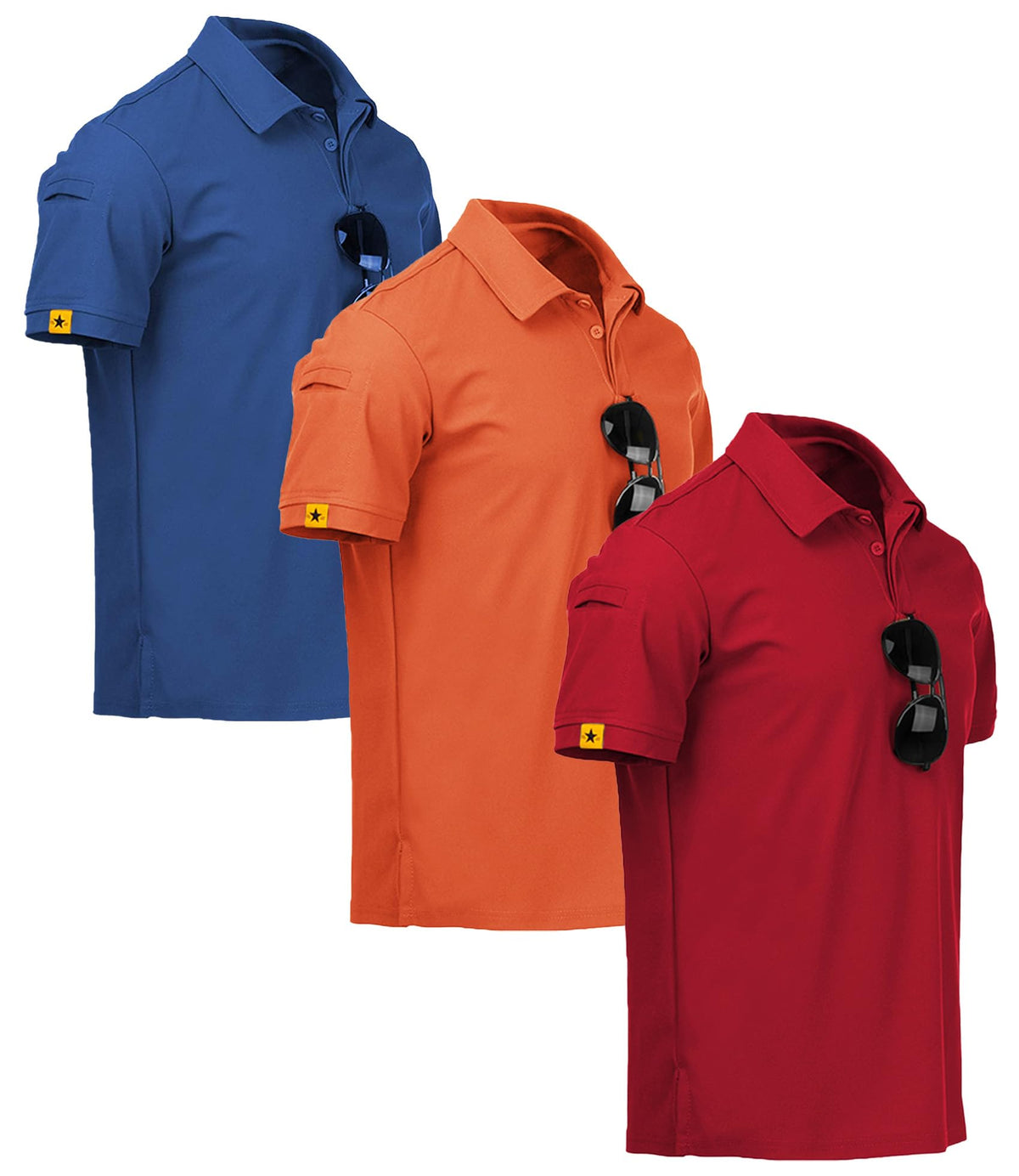 V VALANCH 3/4 Pack Polo Shirts for Men Short Sleeve Golf Tennis Work