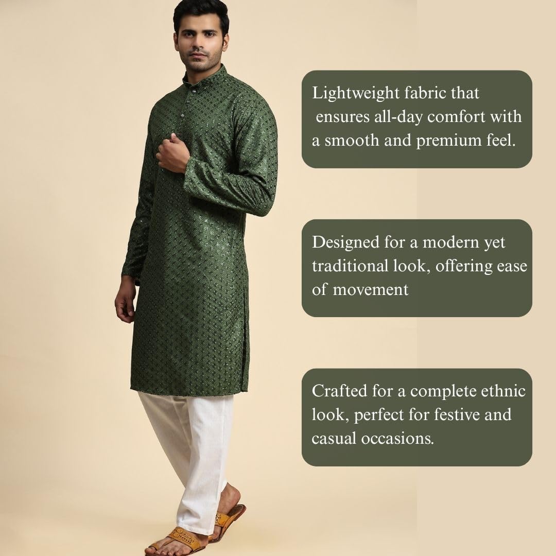 Pro-Ethic Style Developer Mens Indian Traditional Cotton Kurta Sets, Men Kurta Set Indian Wedding Dress (A-117)