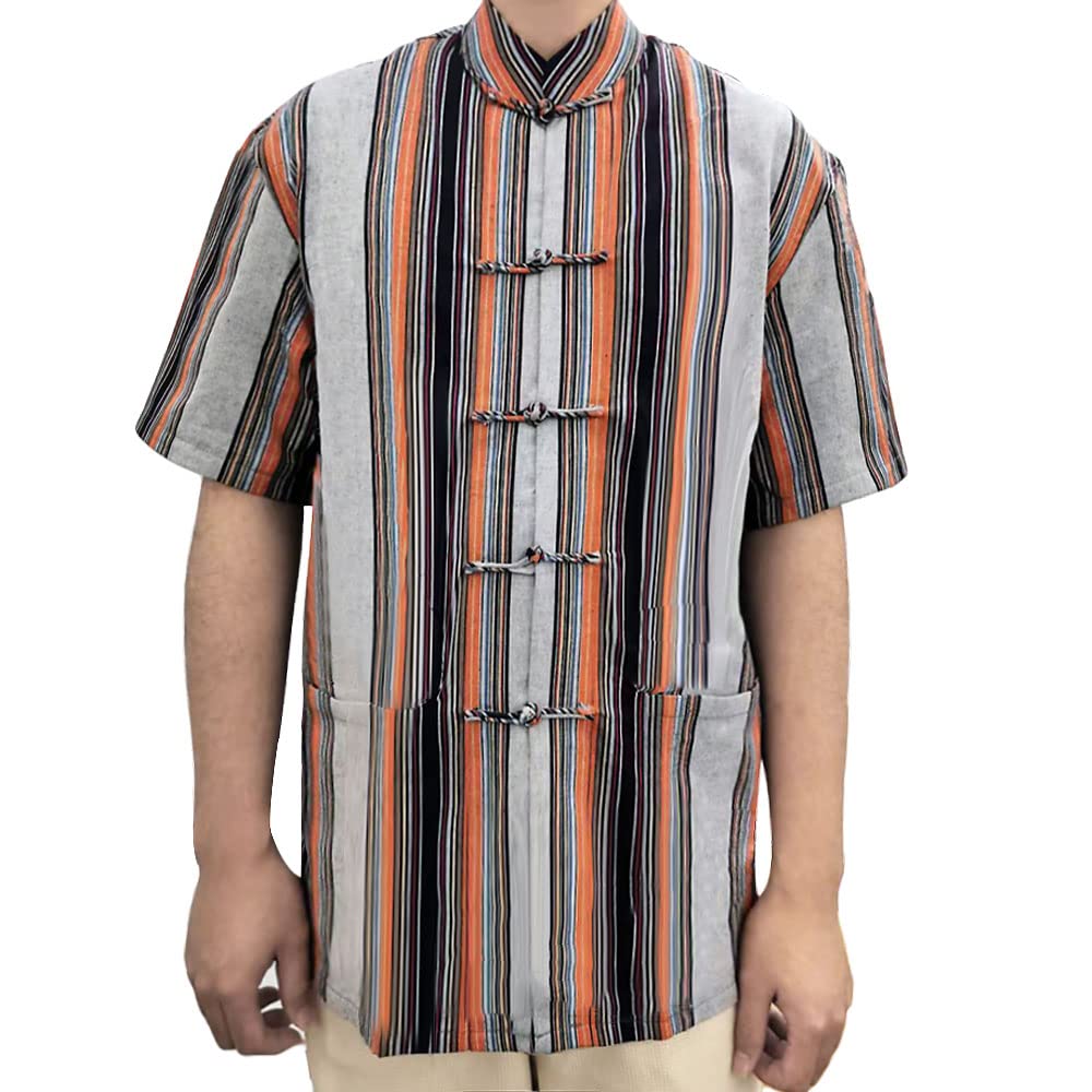 ZooBoo Men's Cotton Kung Fu Uniform Short Sleeve Chinese Shirt