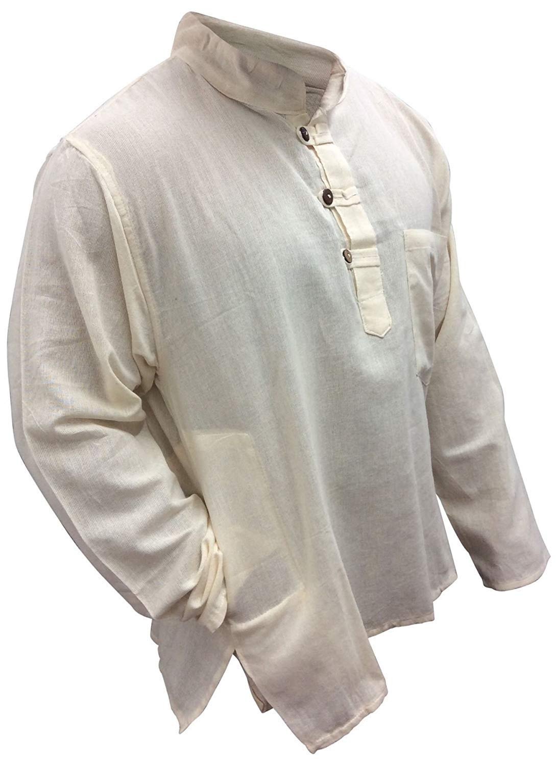 Shopoholic Fashion Plain Grandad Shirt