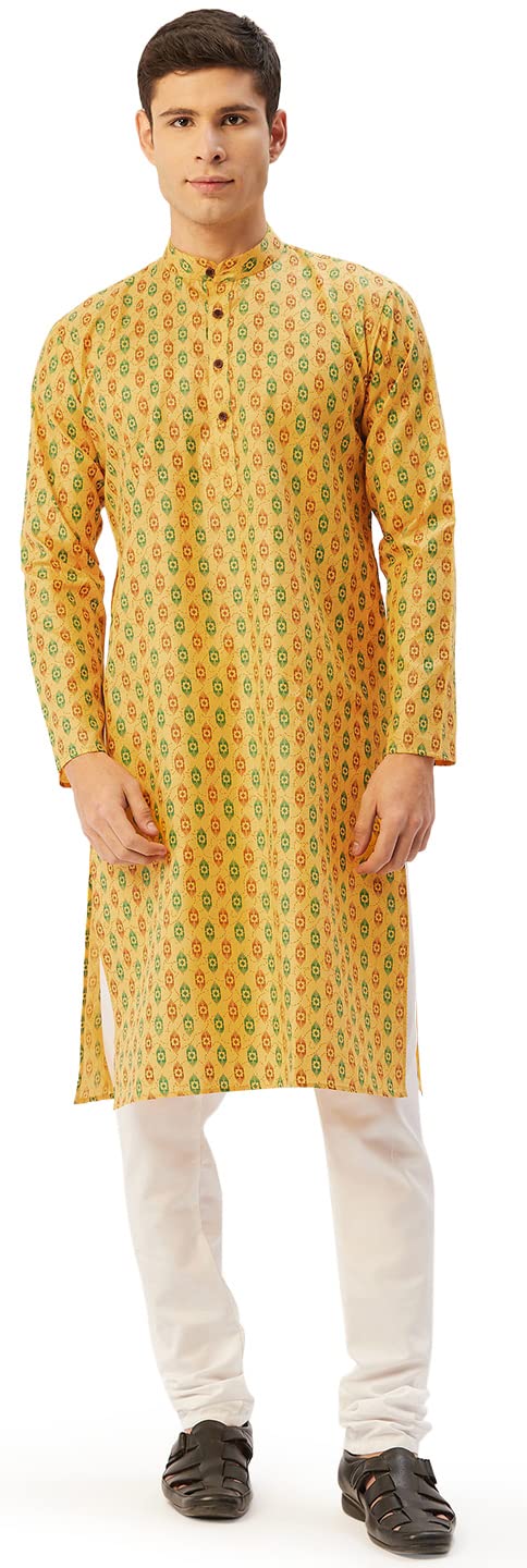 Maple Clothing Kurta Pajama Printed Cotton Indian Apparel for Men Bollywood Outfit