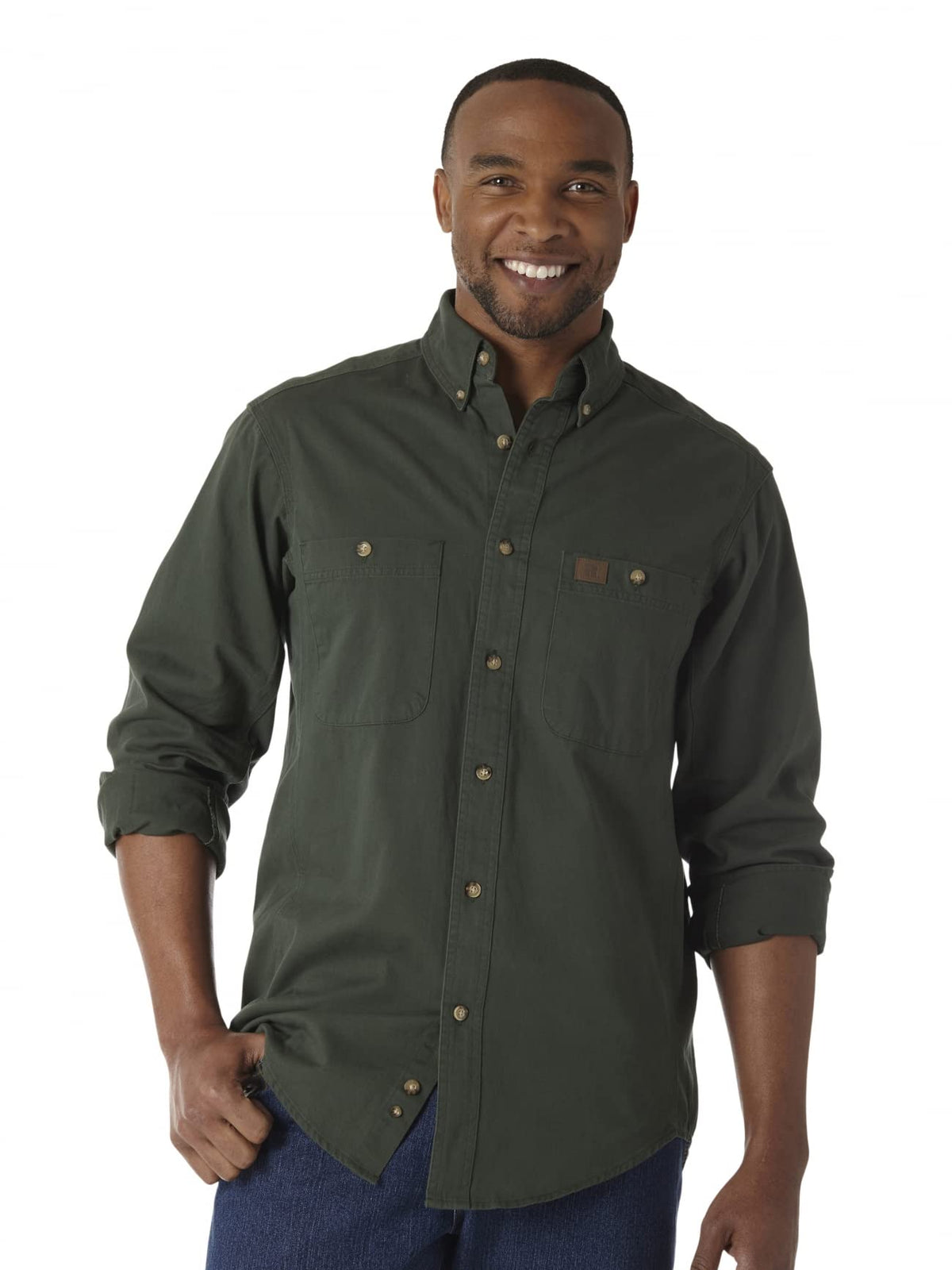 Wrangler Riggs Workwear Men's Logger Twill Long Sleeve Work Shirt