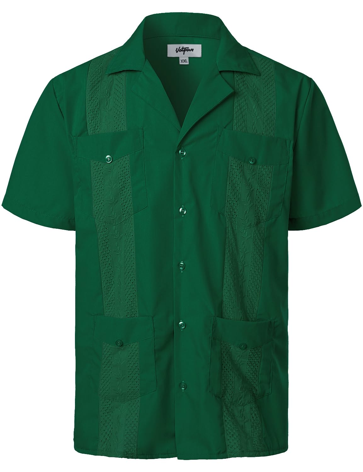 VATPAVE Mens Short Sleeve Button Down Cuban Guayabera Shirts
