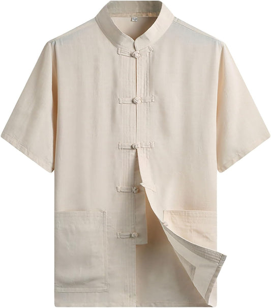 ZooBoo Men's Kung Fu Uniform Short Sleeve Chinese Shirt