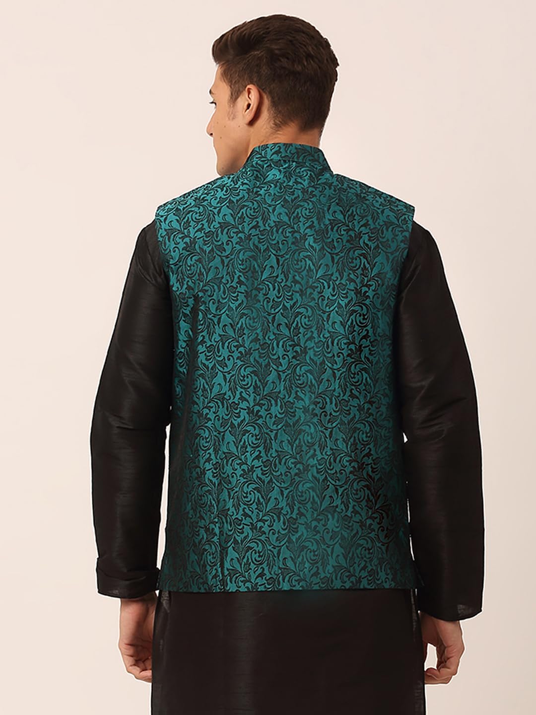Maple Clothing Men's Nehru Jacket Brocade Indian Traditional Waistcoat Wedding Guest Outfit Vest