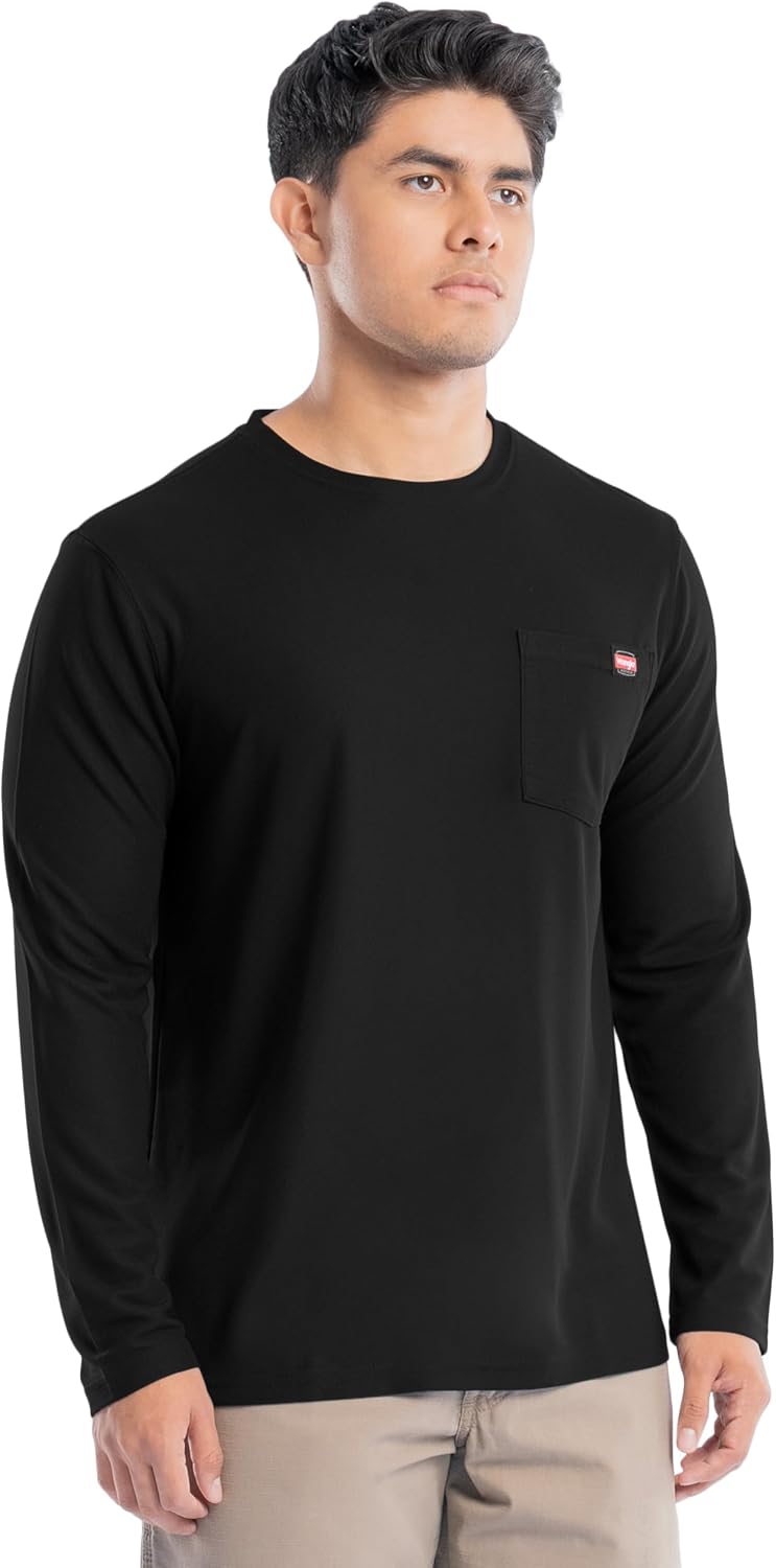 Wrangler Men's Long Sleeve UPF 40 Performance Pocket T-Shirt, 2-Pack