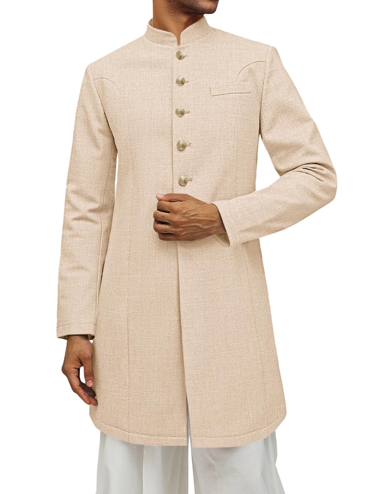 Runcati Mens Kurta Coats Sherwani Indian Royal Suits Jackets