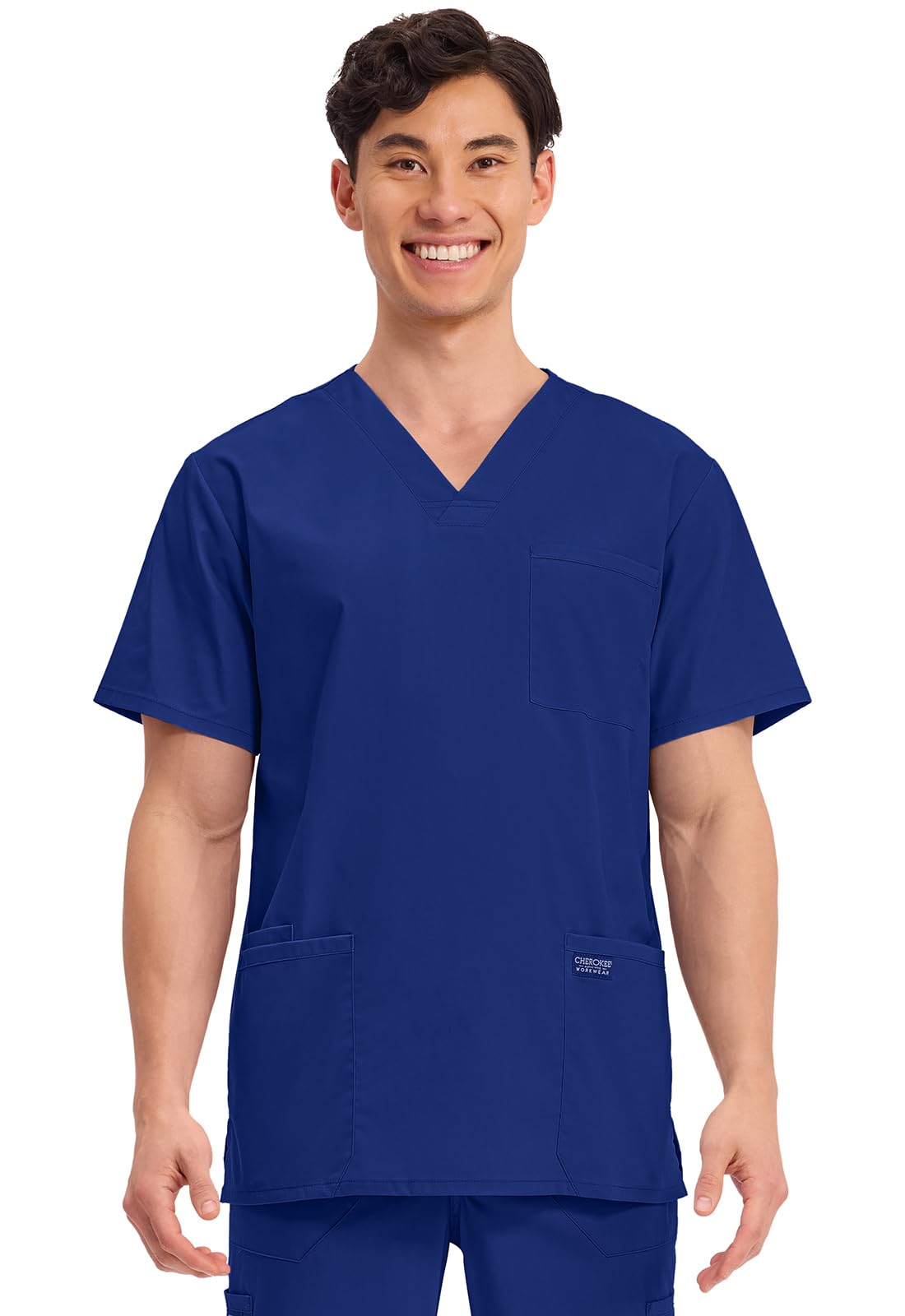 Cherokee WW Professionals Men's V-Neck Scrub Top 4 Pockets Medical Shirt