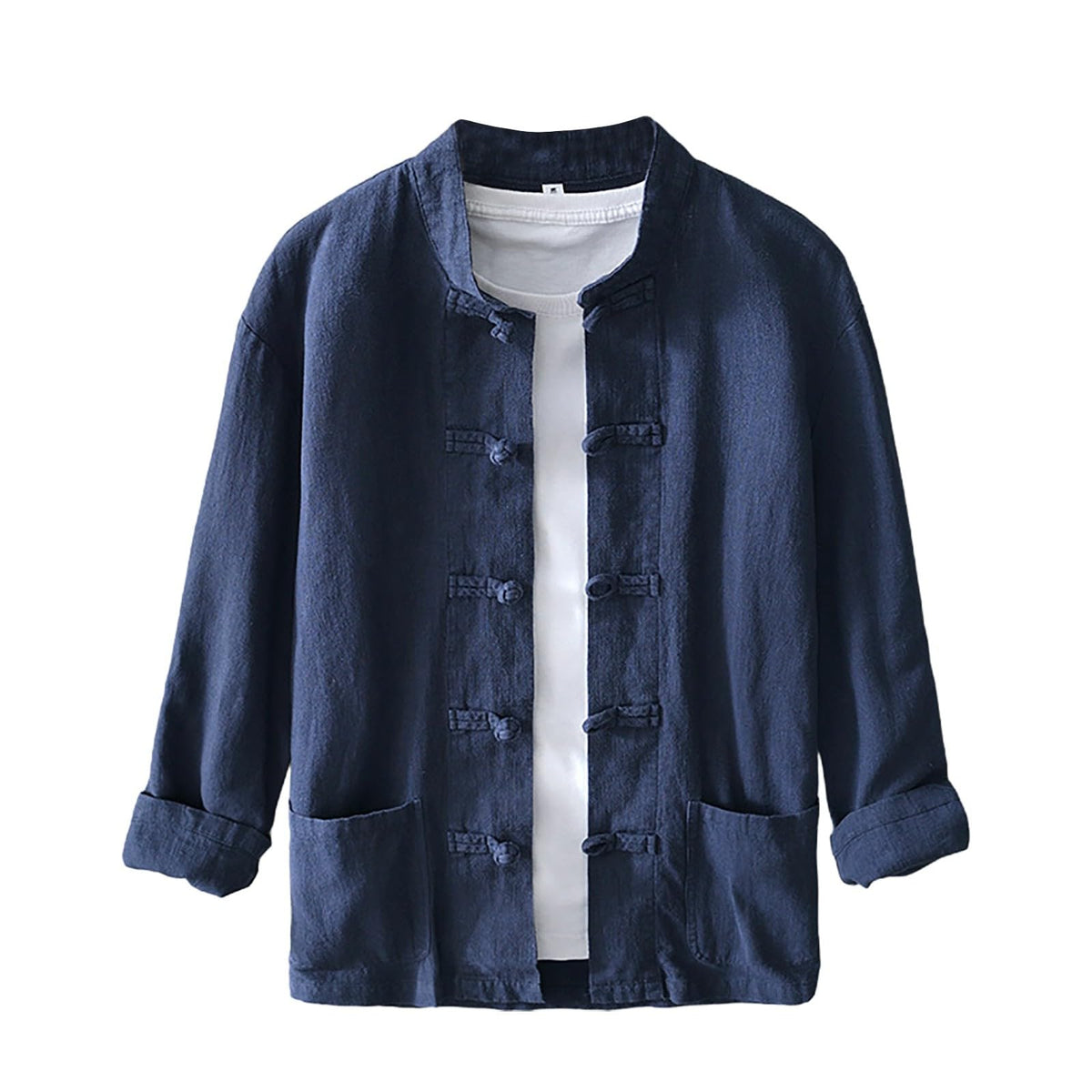 Men's Shirt Tang Suit Shirt Long Sleeve Traditional Kung Fu Uniform Chinese Frog Buttons Lightweight Jacket Summer