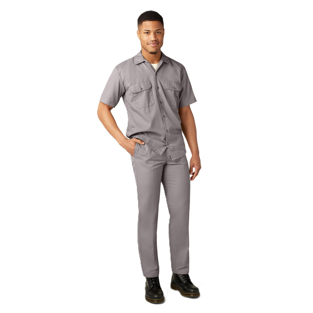 Dickies Men’s Short Sleeve Work Shirt – Durable Twill Button Down Shirts for Men, Lightweight Uniform for Daily Wear