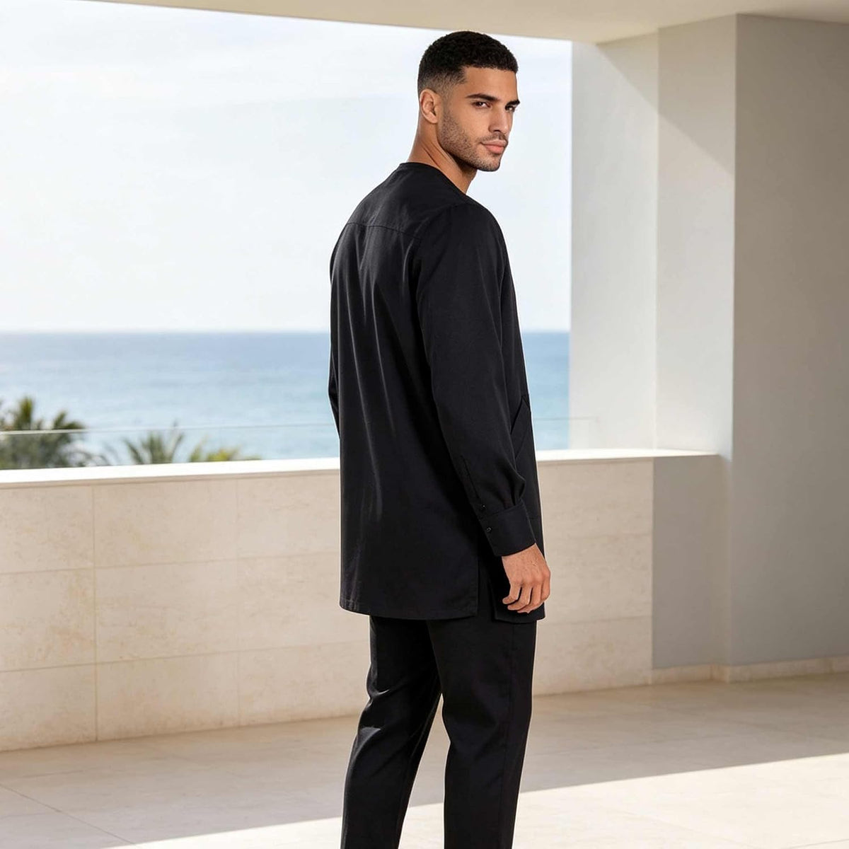 African Men Traditional Clothing Set Full Sleeve Dashiki Long Shirts and Pants 2 Piece Set African Suits