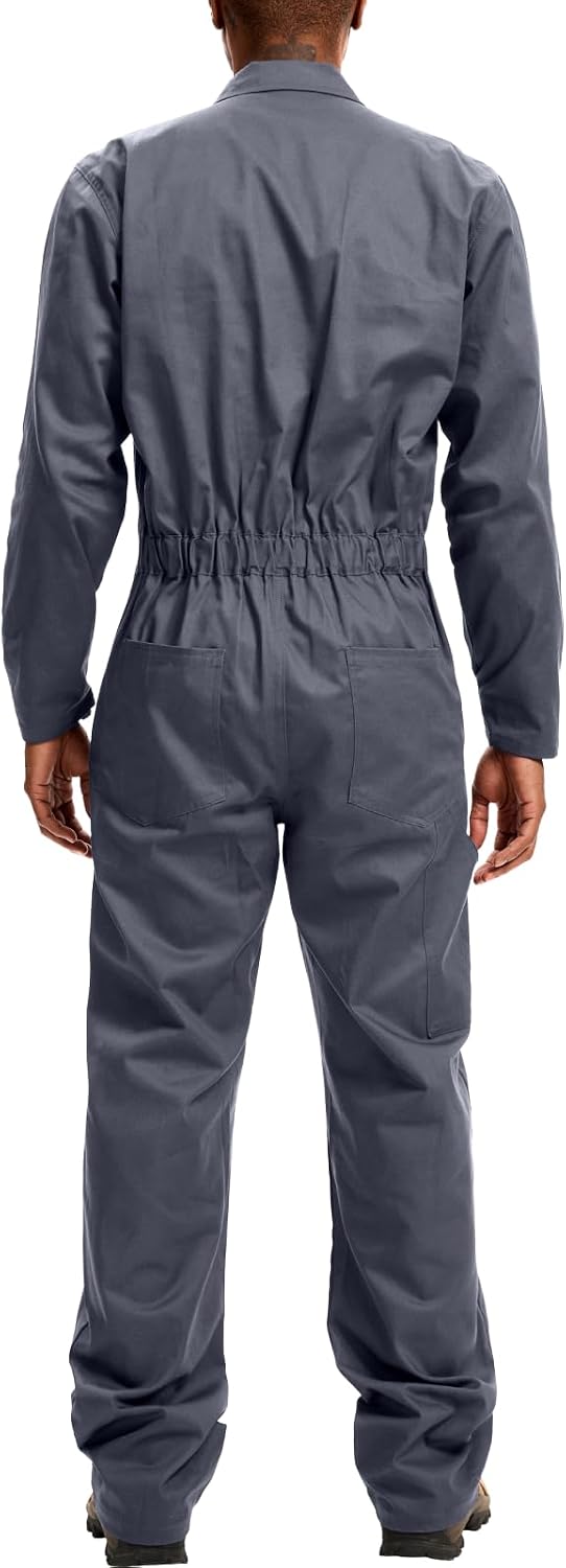 WORK IDEA Men's Coveralls Long Sleeve Workwear Jumpsuit Multi Pockets