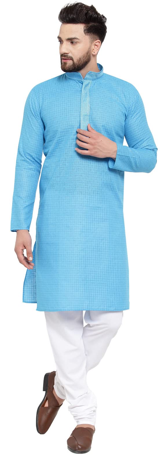 Maple Clothing Kurta Pajama Printed Cotton Indian Apparel for Men Bollywood Outfit